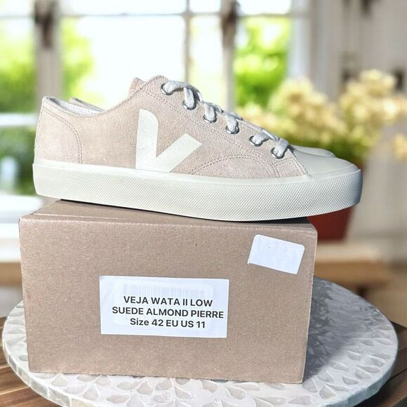 VEJA Wata II Low Leather Suede Almond Pierre Sneakers Shoes Size EU 42 US Women - Picture 12 of 12